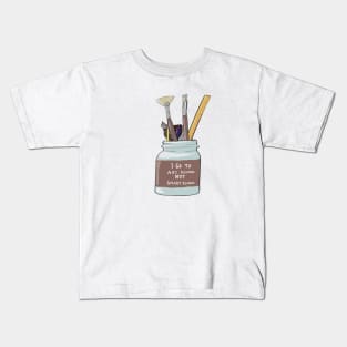 I Go To Art School Not Smart School Sticker Kids T-Shirt